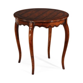 Round French walnut country side table
