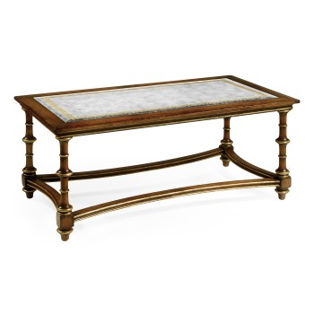 Églomisé & walnut rectangular coffee table (Large)