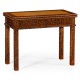 Leather & walnut games table