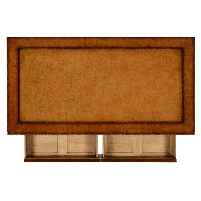 Leather & walnut games table