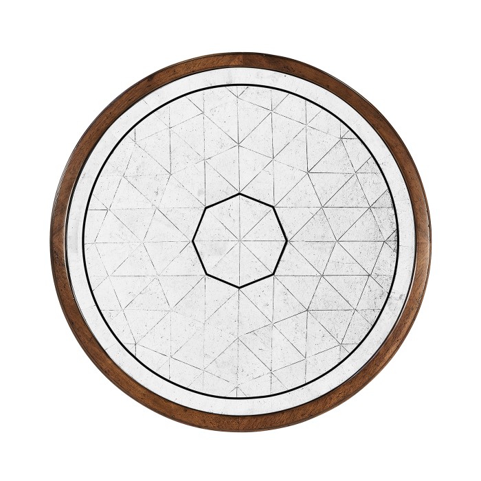 Églomisé & Walnut Round Wine Table
