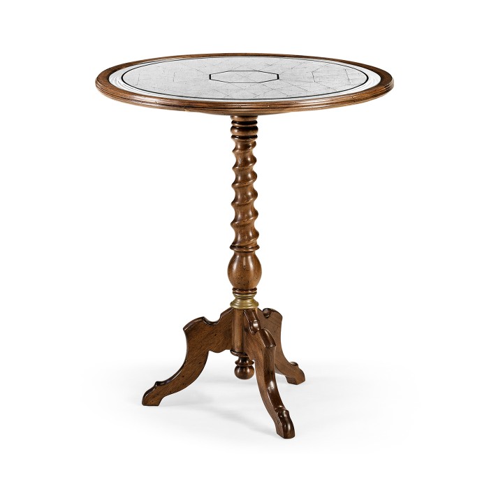 Églomisé & Walnut Round Wine Table