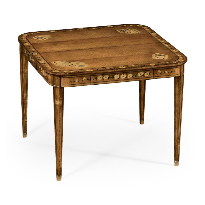 Satinwood Painted Card Table