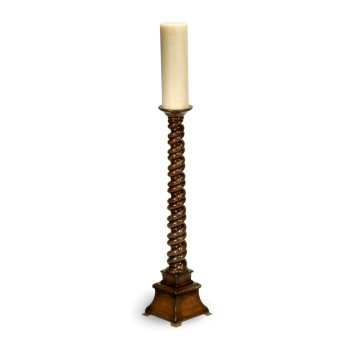 Buckingham Twisted Mahogany Floor Standing Candlestick