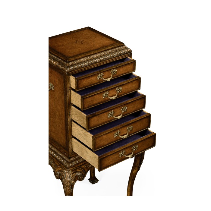 Walnut Silverware Collectors Cabinet