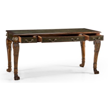 Italian Lions Paw Desk (Leather & Walnut)