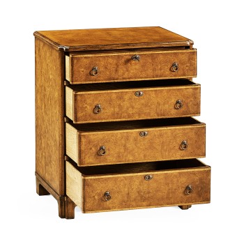 Windsor Walnut Bow Front Chest of Four Drawers