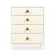 Ivory & Crackle Ceramic Lacquered Chest of Four Drawers