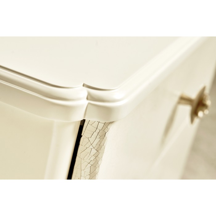 Ivory & Crackle Ceramic Lacquered Chest of Four Drawers