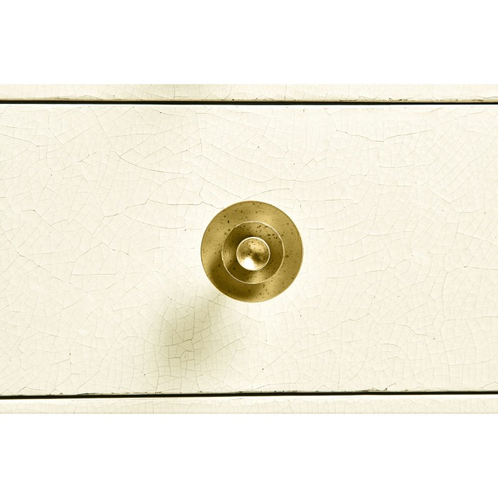 Ivory & Crackle Ceramic Lacquered Chest of Four Drawers