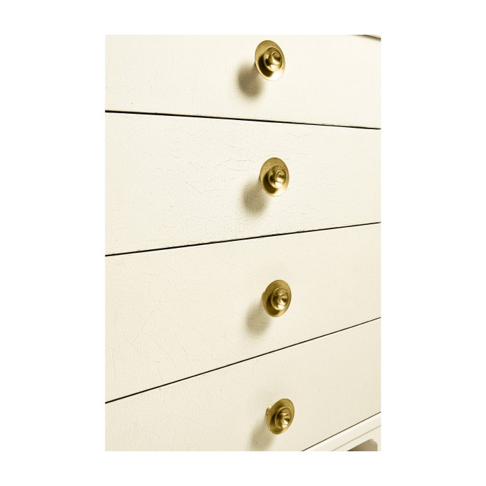 Ivory & Crackle Ceramic Lacquered Chest of Four Drawers