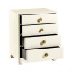 Ivory & Crackle Ceramic Lacquered Chest of Four Drawers