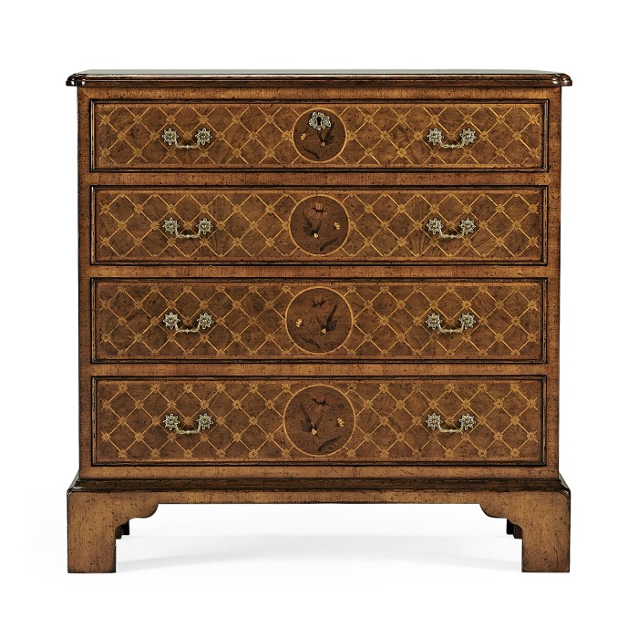 Windsor Floral Marquetry & Parquetry Small Chest of Drawers