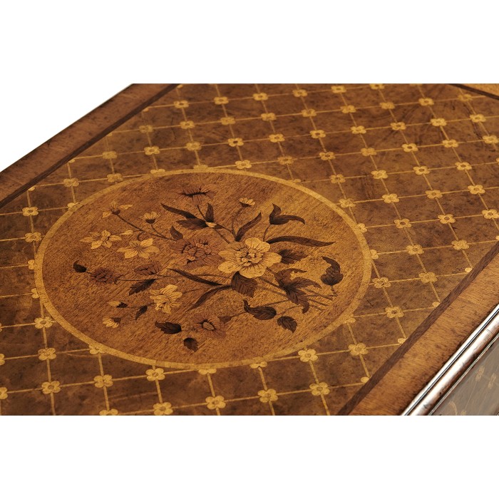 Windsor Floral Marquetry & Parquetry Small Chest of Drawers
