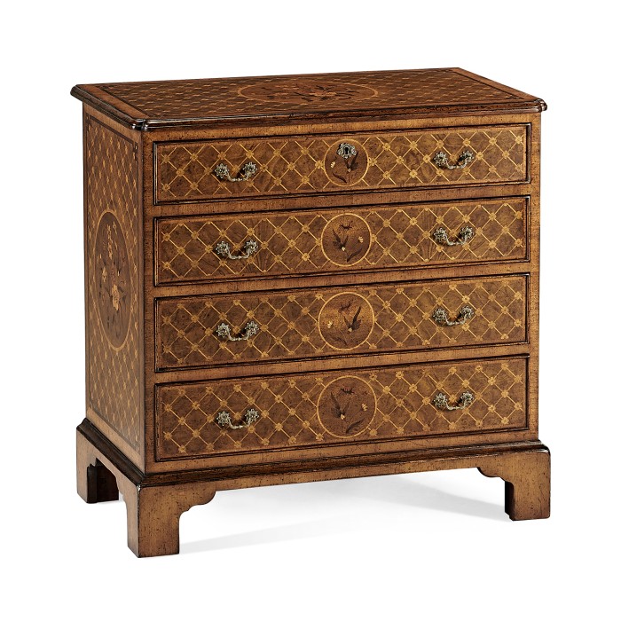 Windsor Floral Marquetry & Parquetry Small Chest of Drawers
