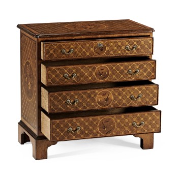 Windsor Floral Marquetry & Parquetry Small Chest of Drawers