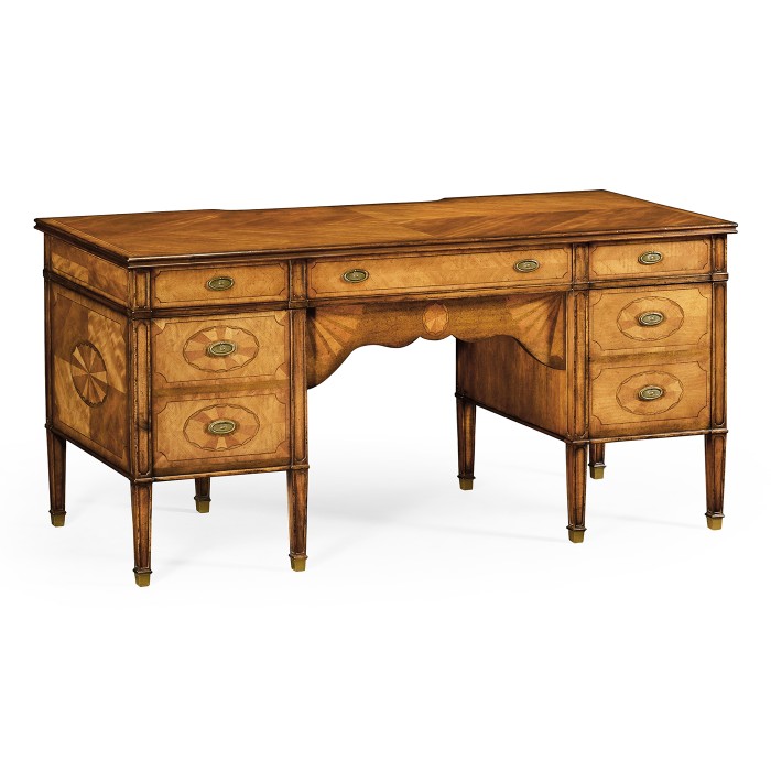 Sheraton satinwood pedesta Desk