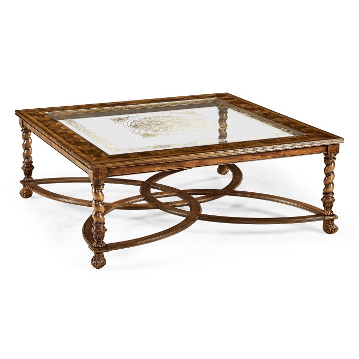 Square Oyster & Églomisé Coffee Table (52
