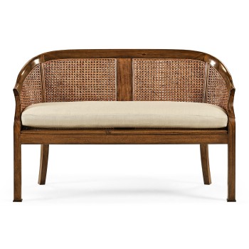 Walnut 2-Seater Salon Settee Cane Back