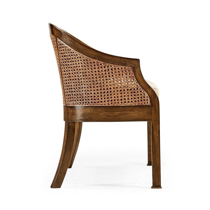 Walnut 2-Seater Salon Settee Cane Back
