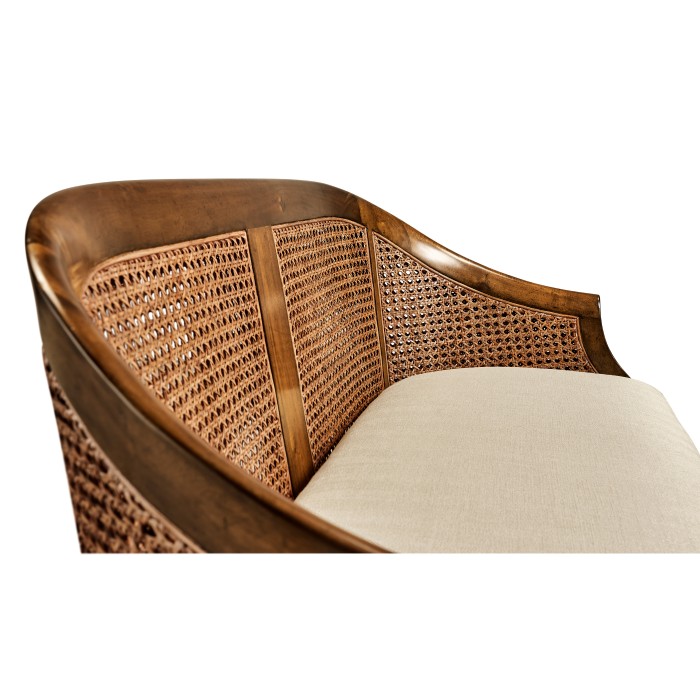 Walnut 2-Seater Salon Settee Cane Back