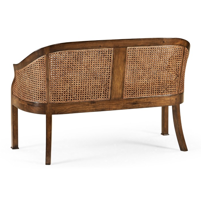 Walnut 2-Seater Salon Settee Cane Back