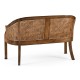 Walnut 2-Seater Salon Settee Cane Back
