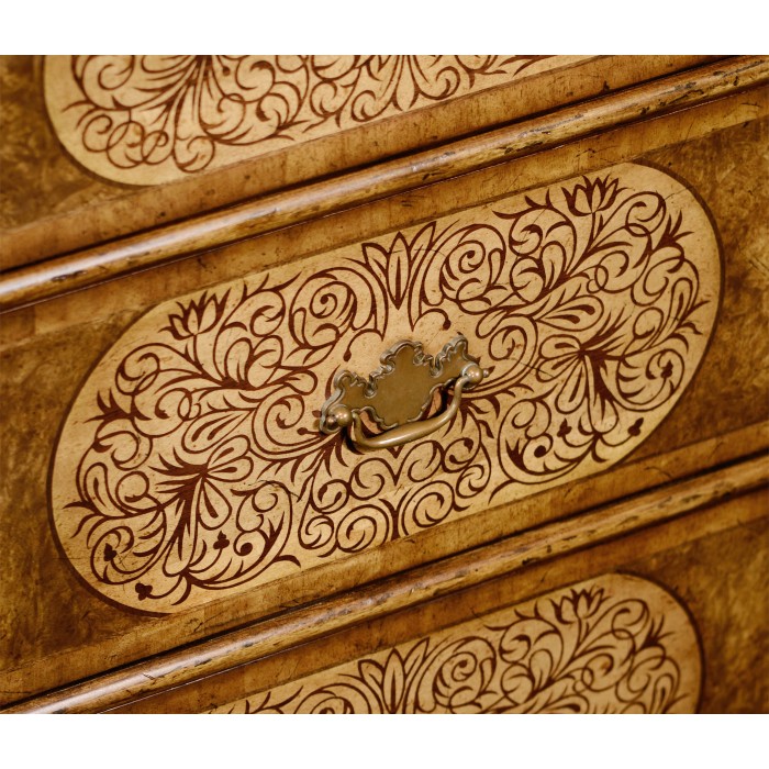 Light Walnut & Seaweed Escritoire Cabinet