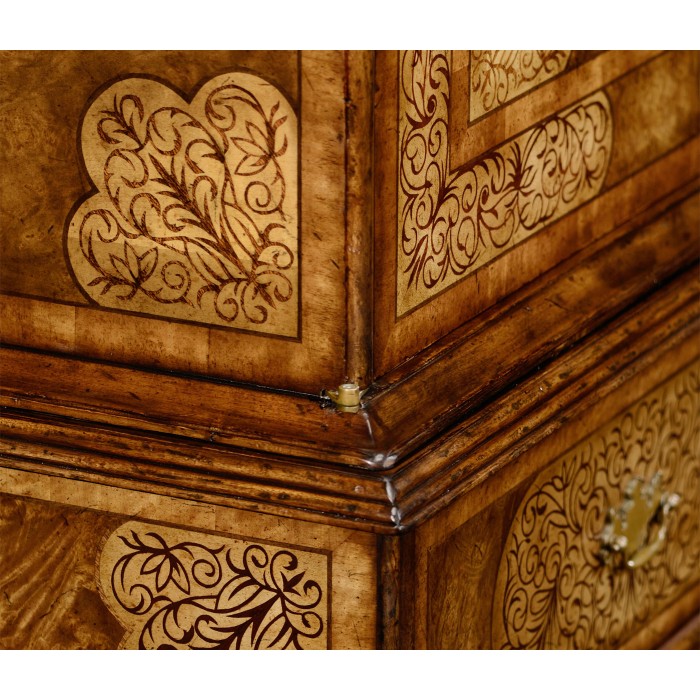 Light Walnut & Seaweed Escritoire Cabinet