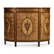 Adam Style Satinwood & Marquetry Demilune Cabinet