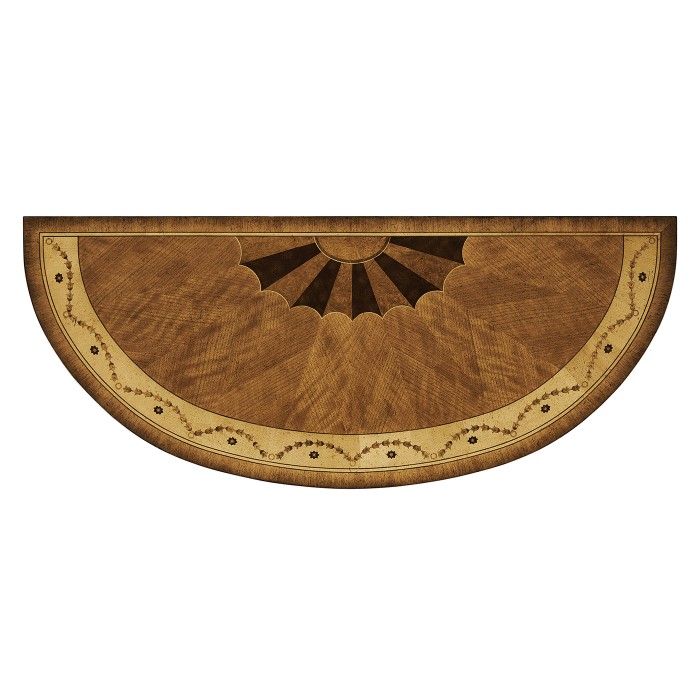 Adam Style Satinwood & Marquetry Demilune Cabinet