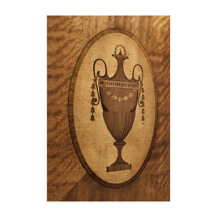 Adam Style Satinwood & Marquetry Demilune Cabinet