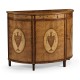 Adam Style Satinwood & Marquetry Demilune Cabinet