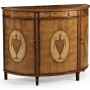 Adam Style Satinwood & Marquetry Demilune Cabinet