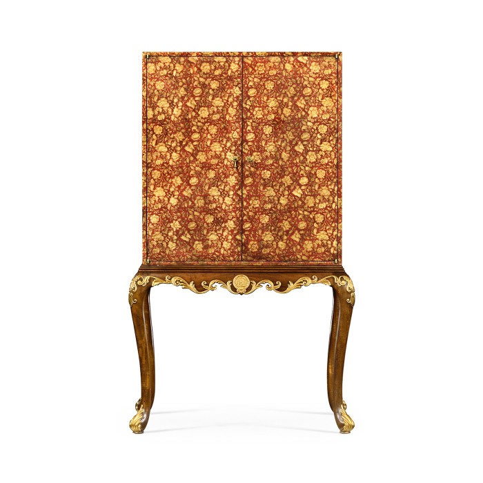 Red Chinoiserie Drinks Cabinet