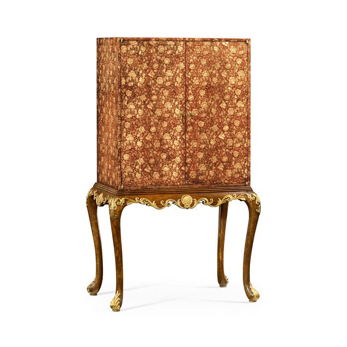 Red Chinoiserie Drinks Cabinet