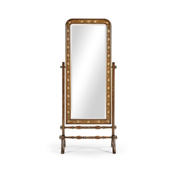 Satinwood & Painted Cheval Mirror (Full Length)