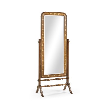 Satinwood & Painted Cheval Mirror (Full Length)