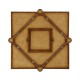 Walnut Leather Games Table with Geometric Inlays