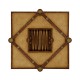 Walnut Leather Games Table with Geometric Inlays
