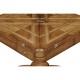 Walnut Leather Games Table with Geometric Inlays