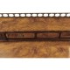 Crotch walnut buffet or serving table with brass gallery