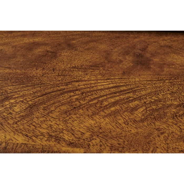 Crotch walnut buffet or serving table with brass gallery