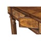 Crotch walnut buffet or serving table with brass gallery
