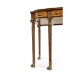 Crotch walnut buffet or serving table with brass gallery