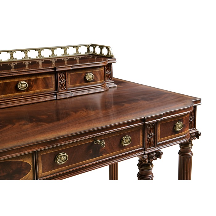 Buffet or Serving Table with Brass Gallery (Mahogany)