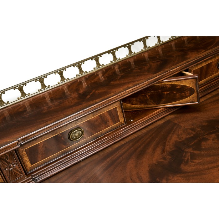 Buffet or Serving Table with Brass Gallery (Mahogany)