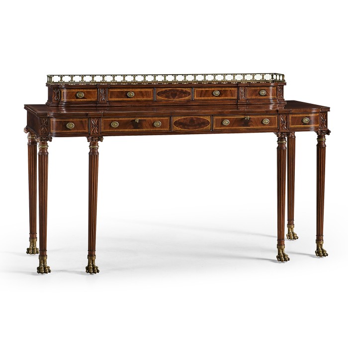 Buffet or Serving Table with Brass Gallery (Mahogany)
