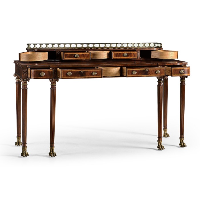 Buffet or Serving Table with Brass Gallery (Mahogany)