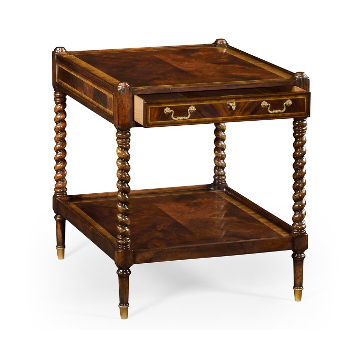 Regency Style Square Side Table (Mahogany)